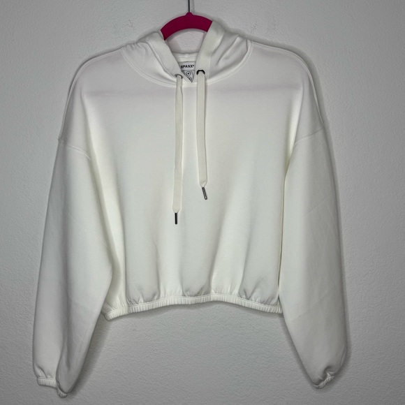 Spanx White Air Essentials Crop Pull-Over Hoodie Size M - Picture 3 of 7